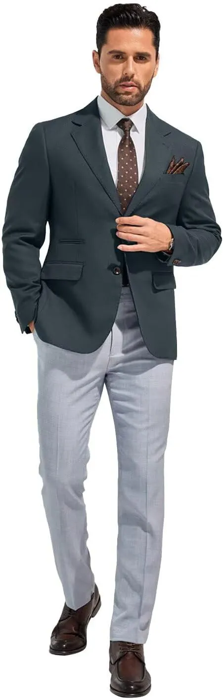 Men's Suits Slim Fit Casual Knit Blazer Sport Coats Suits Jacket Lightweight Wedding Business Party Two Buttons Men Blazer