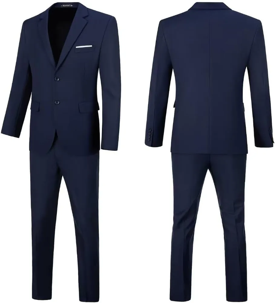 Mens Suits Slim Fit Prom Homecoming Suit for Men Wedding Business Tux Outfit 2 Piece Suit Jacket Blazer ＆Pants Set