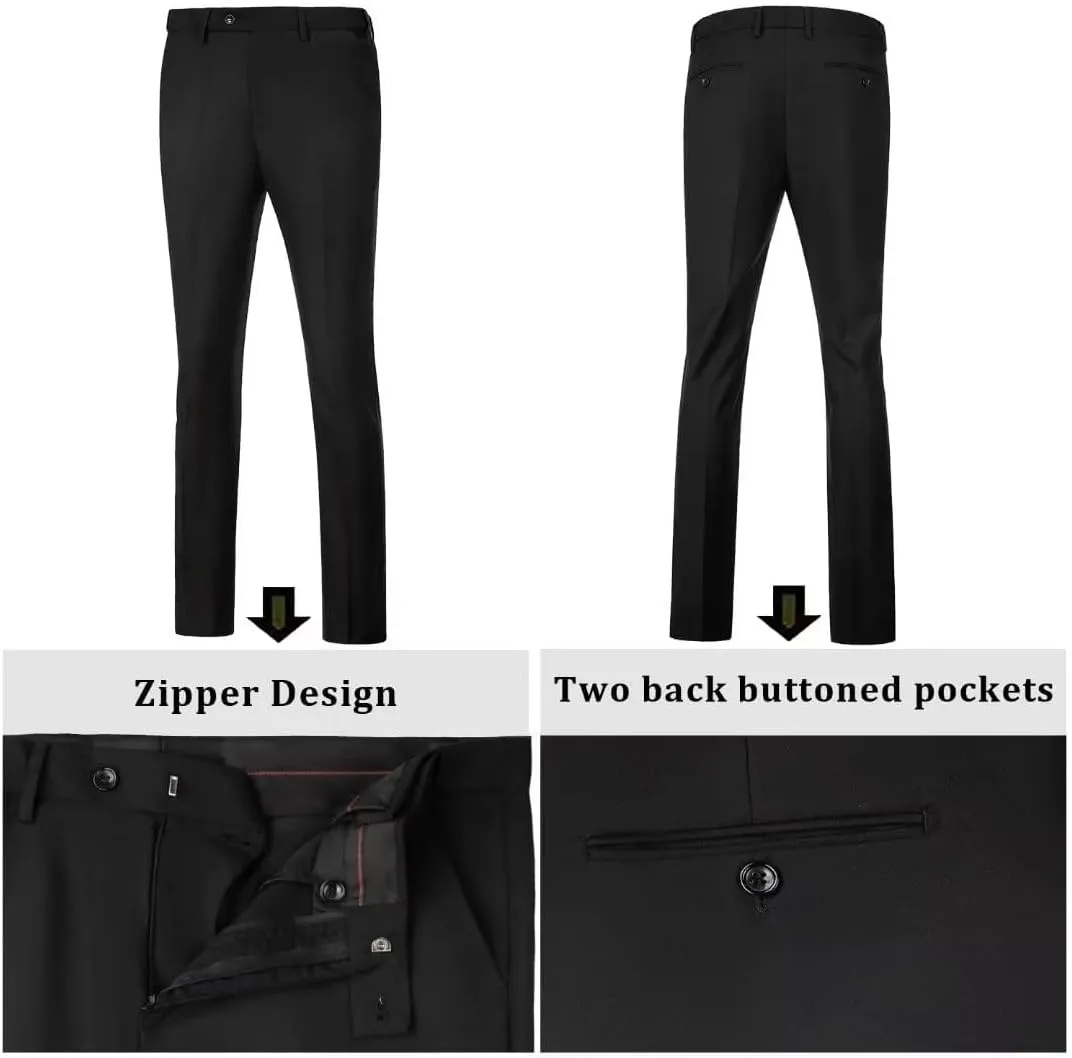 Mens Suits Slim Fit Prom Homecoming Suit for Men Wedding Business Tux Outfit 2 Piece Suit Jacket Blazer ＆Pants Set