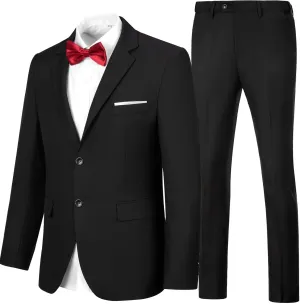 Mens Suits Slim Fit Prom Homecoming Suit for Men Wedding Business Tux Outfit 2 Piece Suit Jacket Blazer ＆Pants Set