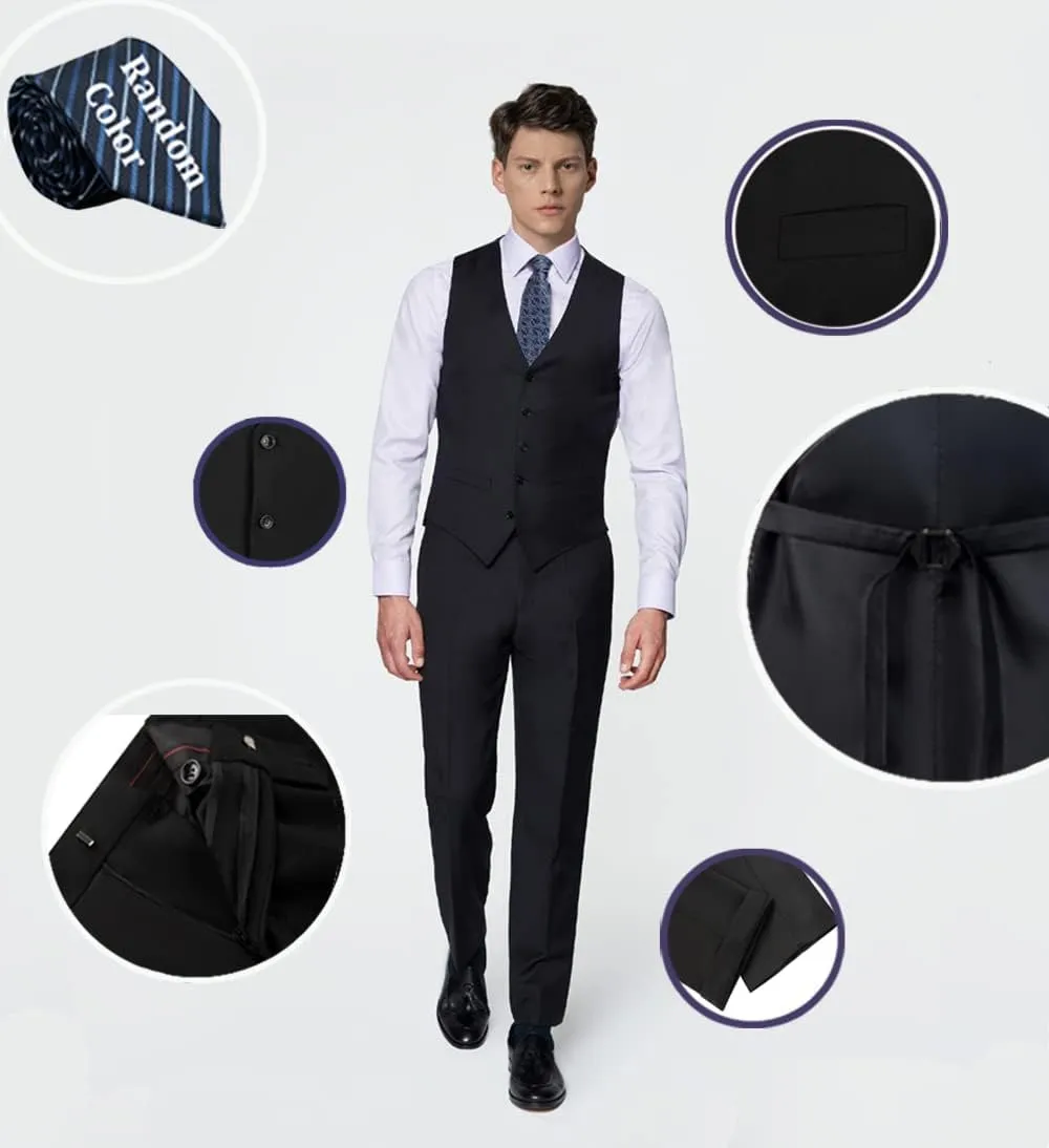 Mens Suits Vest Pants Set 2 Pieces Slim Fit Wedding Groomsmen Suit for Men Formal