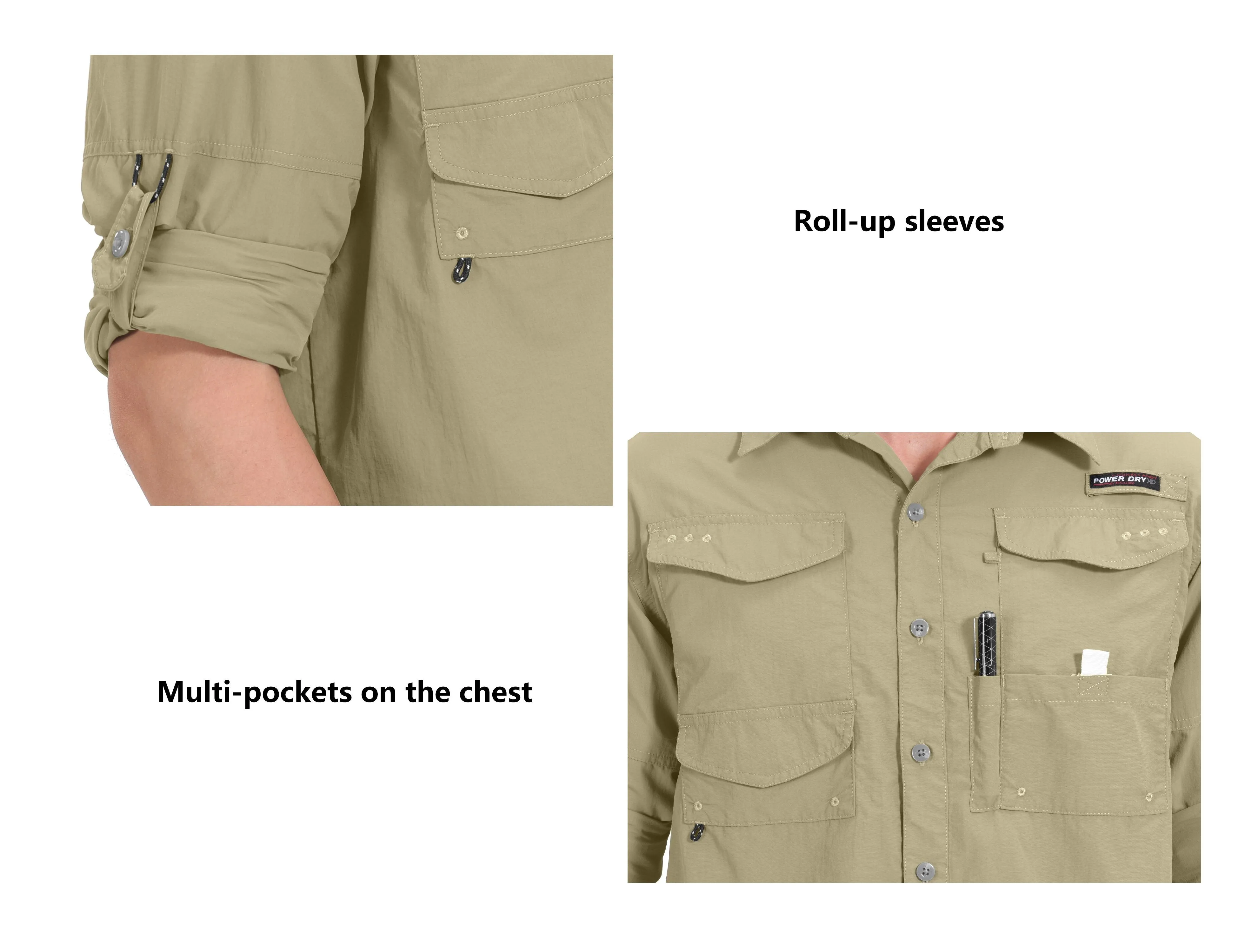 Men's UPF 50  UV Protection Mosiquito Repellent  Fishing Hiking Shirt