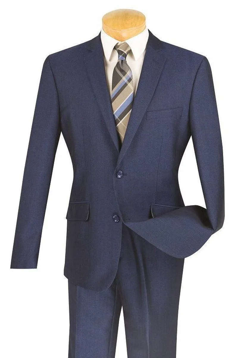 Men's Vinci Textured Slim Fit Stretch Travel Suit - Blue