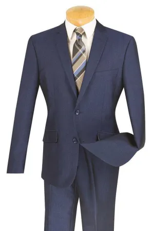 Men's Vinci Textured Slim Fit Stretch Travel Suit - Blue