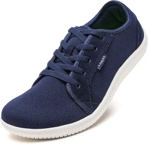 Men's Wide Slip on Barefoot Walking Shoes | Zero Drop Sole | Minimalist Footwear | Wide Toe Box (B-Blue/White,16.5)