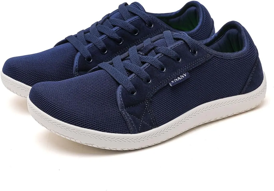 Men's Wide Slip on Barefoot Walking Shoes | Zero Drop Sole | Minimalist Footwear | Wide Toe Box (B-Blue/White,16.5)
