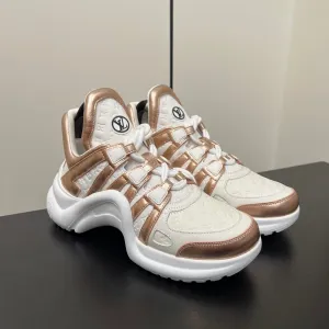 Metallic 50mm White Mix Door-to-door Louis Bronze Monogram Sneaker Archlight Vuitton Trustworthy Cowhide