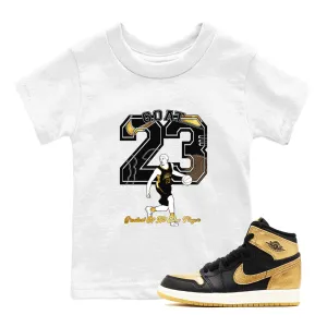 Metallic Player Kids Black Air 1 Low-priced Sneaker Jordan Gold - Goat Tees SNRT Refined