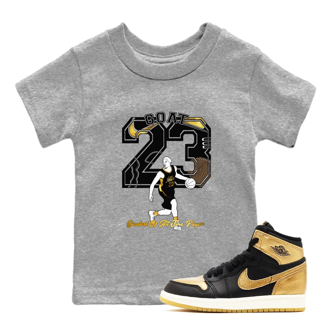 Metallic Player Kids Black Air 1 Low-priced Sneaker Jordan Gold - Goat Tees SNRT Refined