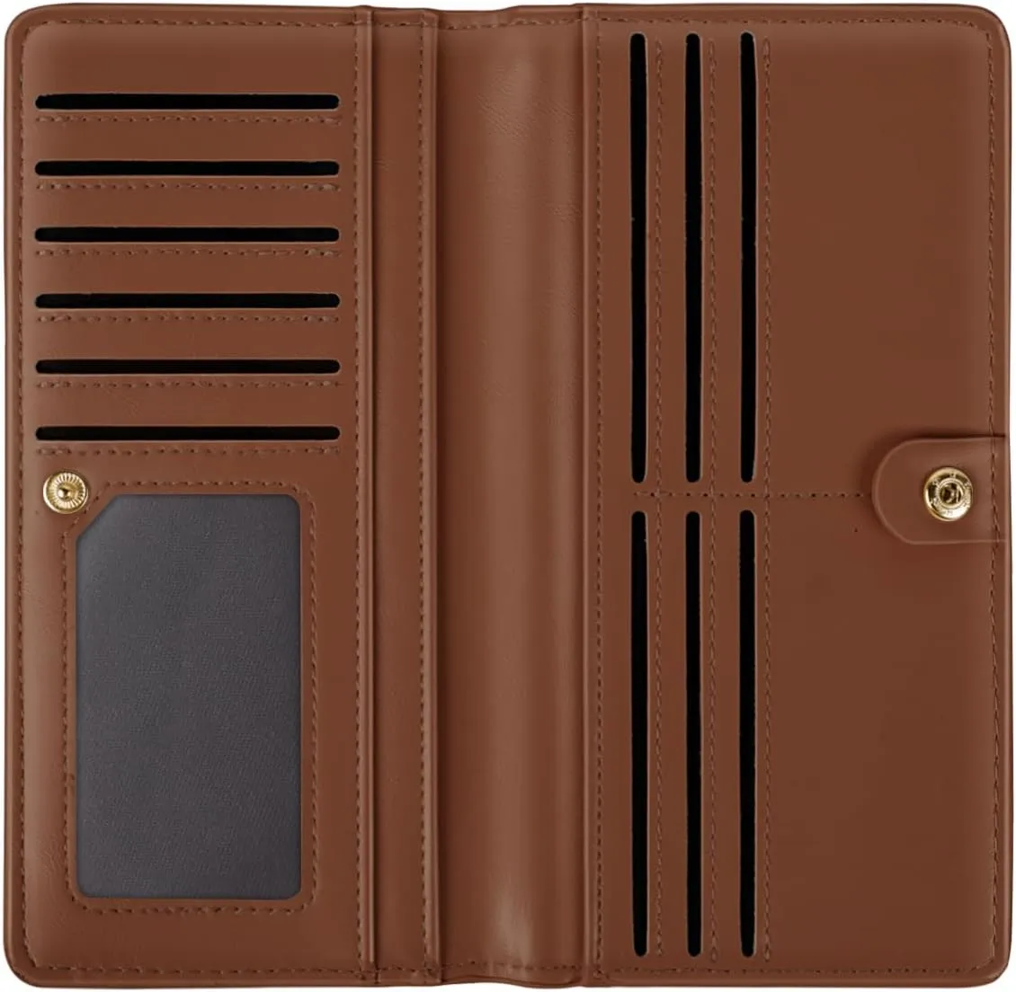 Minimalist Bifold Wallet RFID Blocking Slim Cute Credit Card Holder Compact Leather Wallet Ladies Purse for Handbag, Brown Cow