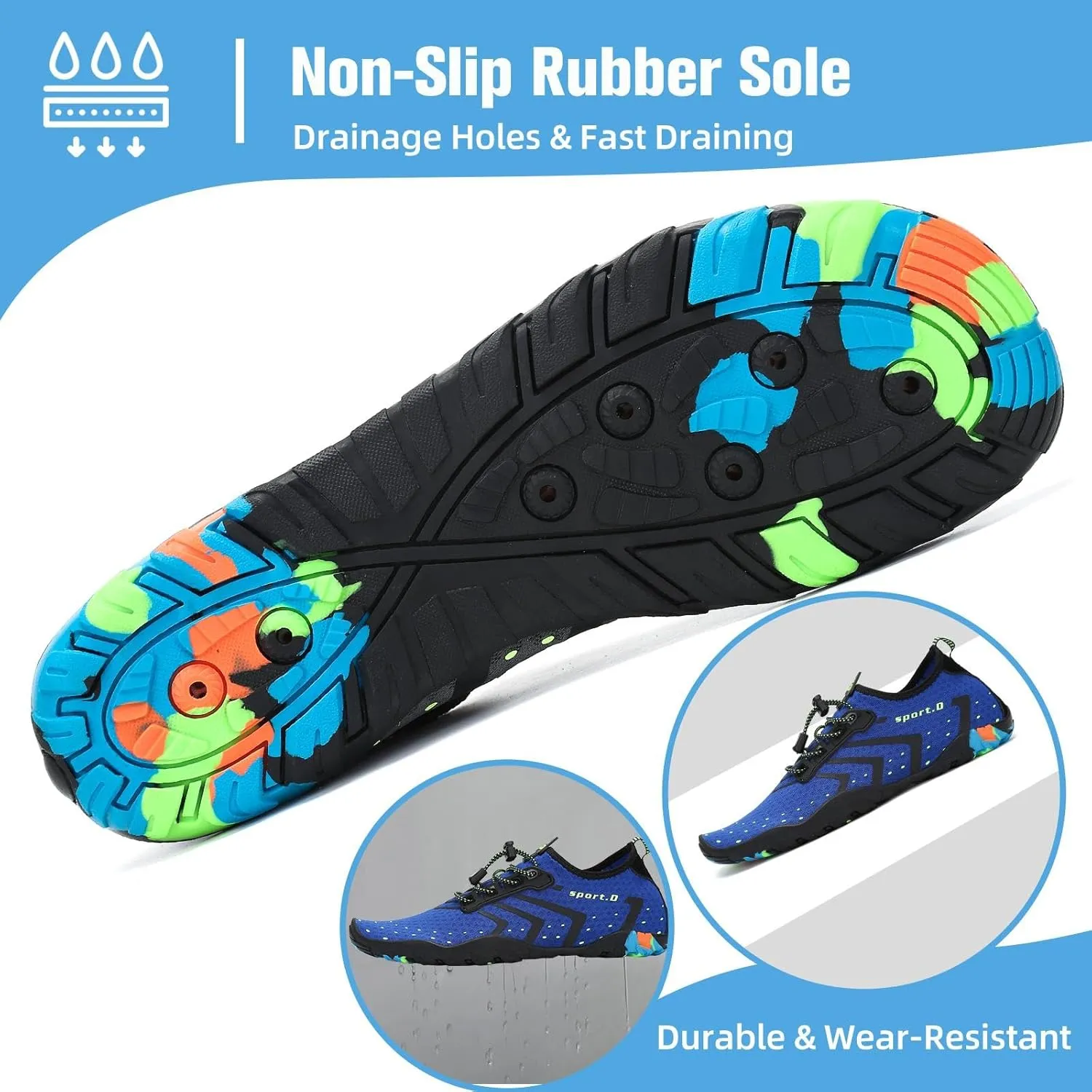 Mishansha Water Shoes for Women Men Barefoot Beach Shoe Quick Dry Aqua Swim Socks for Surfing Yoga Size 4.5-15 Women/3-13.5 Men