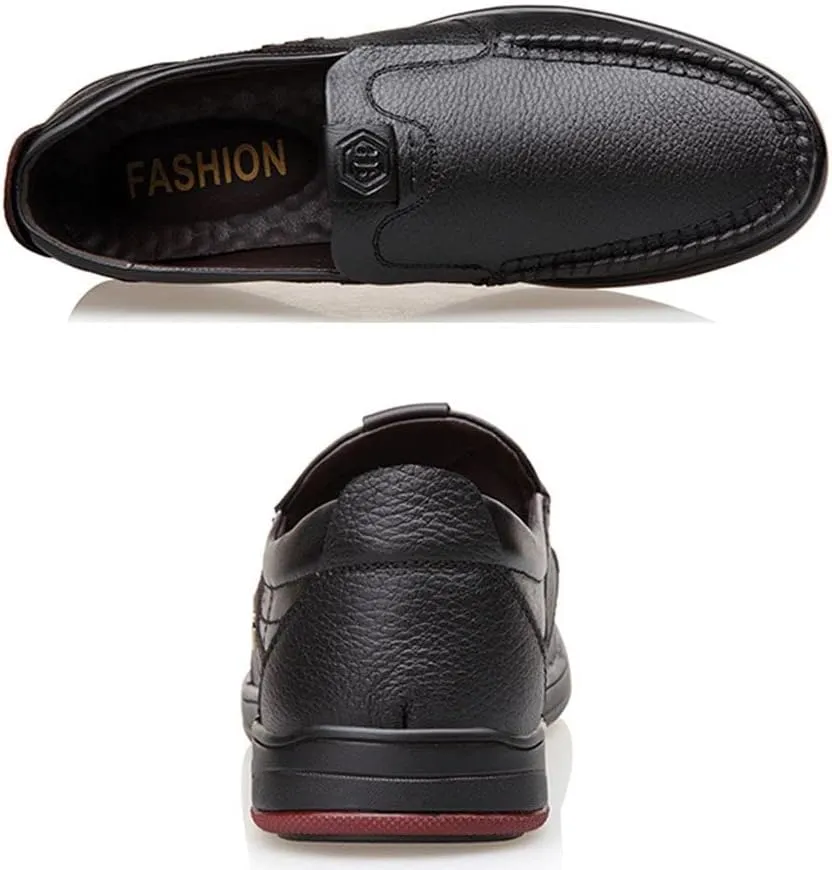 mitvr Mens Casual Leather Shoes Business Slip-on Shoes Comfort Fashion Driving Shoes for Male