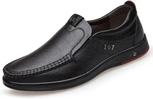 mitvr Mens Casual Leather Shoes Business Slip-on Shoes Comfort Fashion Driving Shoes for Male