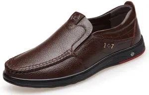 mitvr Mens Casual Leather Shoes Business Slip-on Shoes Comfort Fashion Driving Shoes for Male