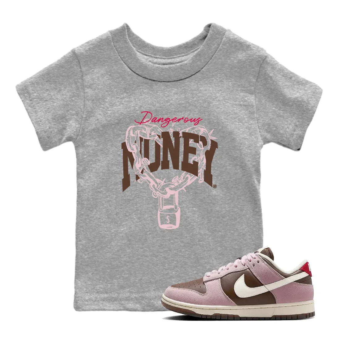 Money Kids Pink Sneaker Performance-driven And Foam Dangerous Christmas clearance Dunk SNRT - Wow Tees Cacao