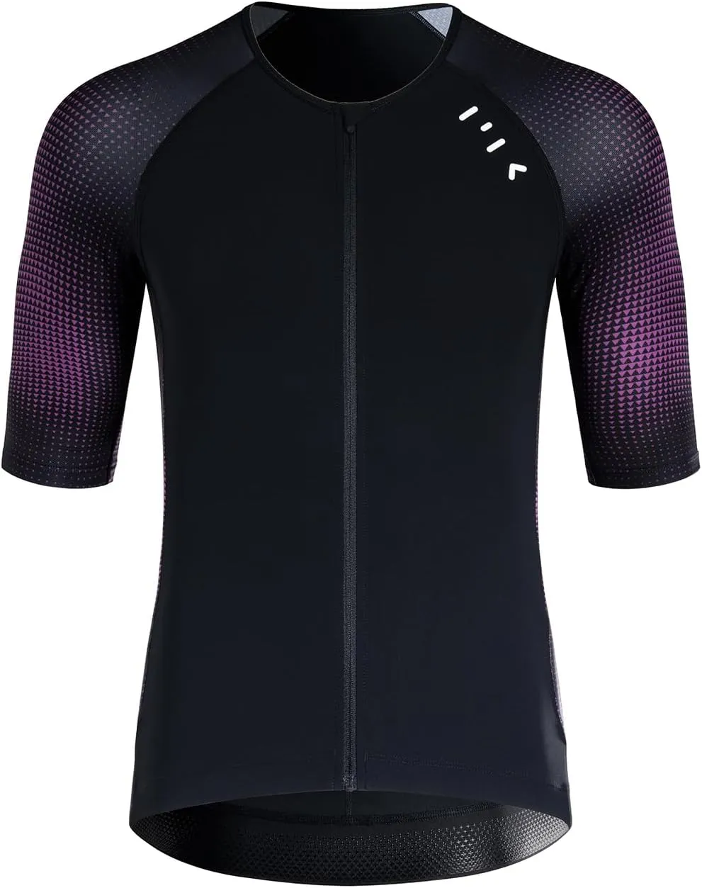MY KILOMETRE Men's Triathlon Top Full Zip Short Sleeve Tri Shirt, Quick-Dry, UPF 50  Protection with Reflective Back Pockets