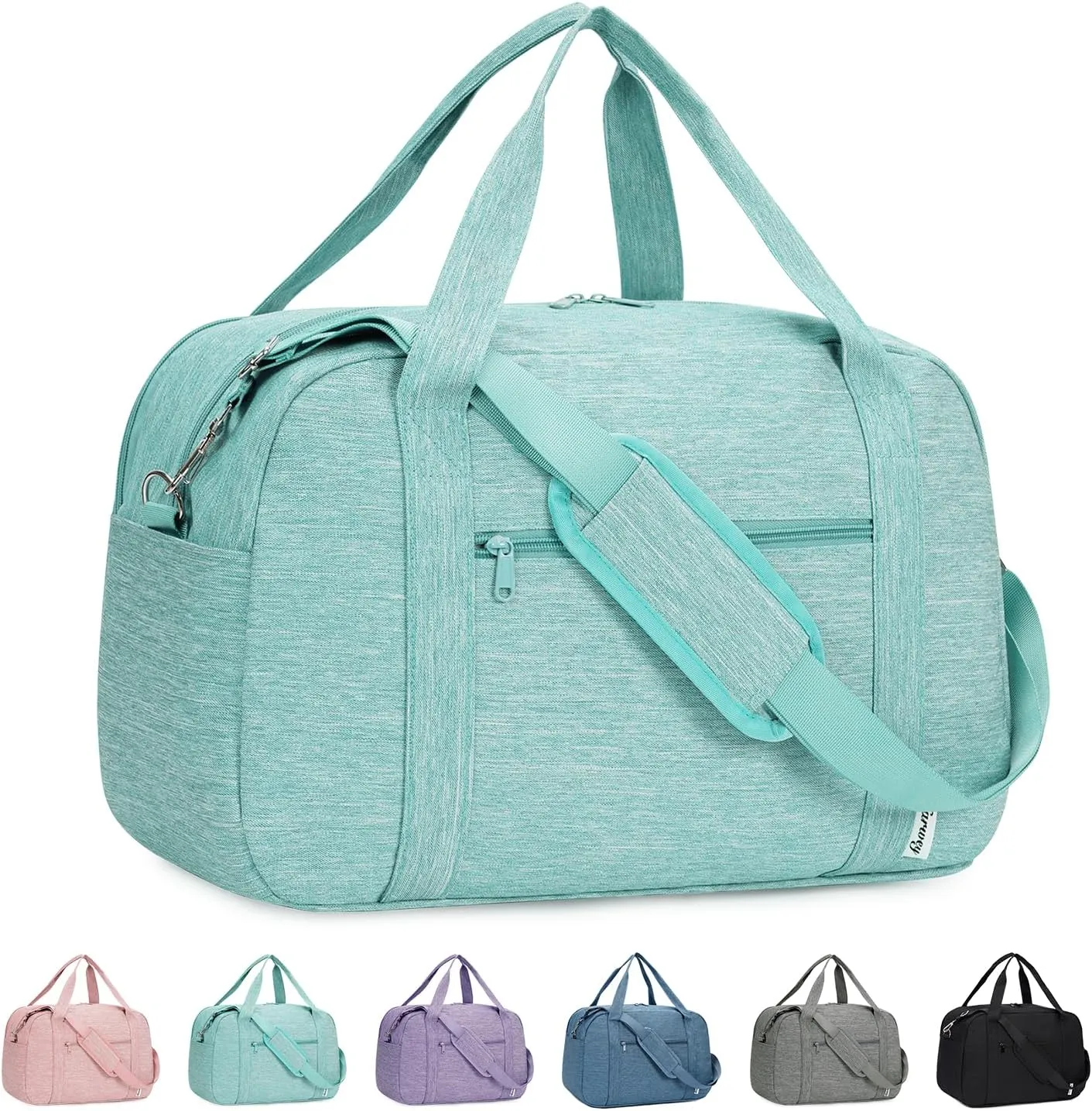 Narwey 18" Carry on Bag with Laptop Compartment 15.6 Inch Travel Duffel Bag for Spirit Airlines Personal Item Bag Overnight Weekender Bag with Wet Pocket for Women and Men (Mint Green)