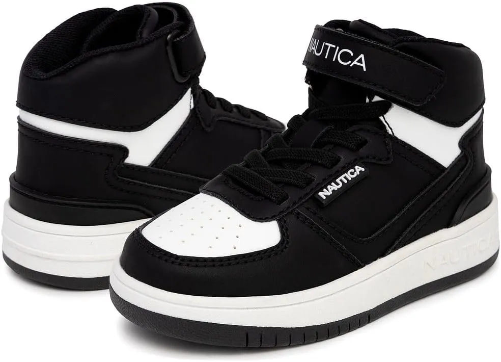 Nautica Kids High Top Basketball Sneakers – Toddler/Little Kid Fashion Boots, Comfortable Athletic Walking Shoes for Boys and Girls