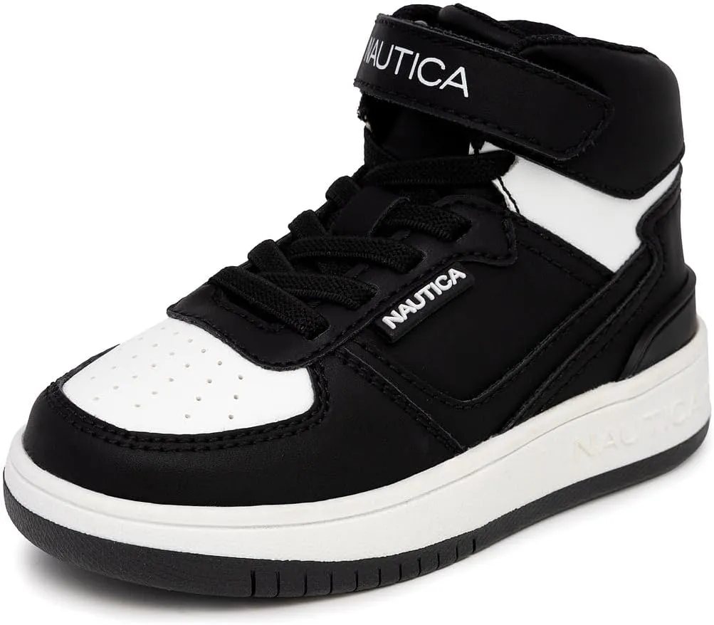 Nautica Kids High Top Basketball Sneakers – Toddler/Little Kid Fashion Boots, Comfortable Athletic Walking Shoes for Boys and Girls