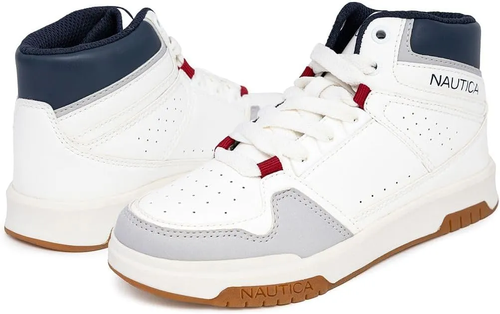 Nautica Kids Sneaker: Lace-Up Fashion Shoe with Boot-Like High Top Design for Boys and Girls (Big Kid/Little Kid Sizes) - Horizon