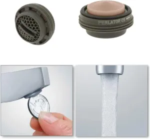Neoperl Slim Coin Slot Faucet Aerator Perlator Hidden Aerated Stream flow Rates for Kitchen Bathroom (Pink 1.2 gpm, Junior Male)