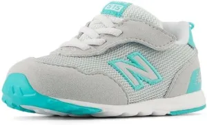 New Balance Baby 515 V1 New-b Hook and Loop Sneaker, Concrete/Cyber Jade, 3.5 Wide US Unisex Infant