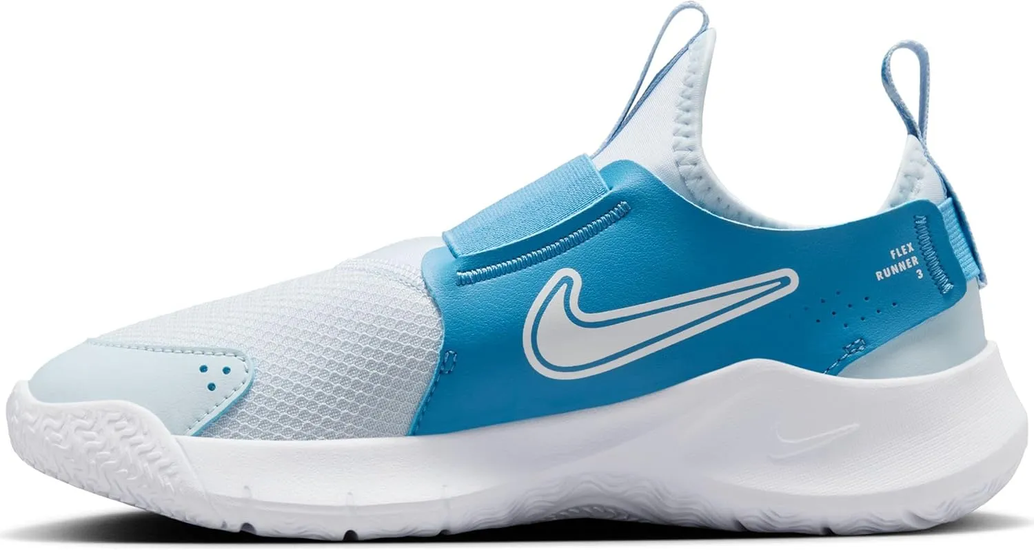 Nike Flex Runner 3 Big Kids' Road Running Shoes (FN1294-402, Blue Tint/Blue Beyond/White)