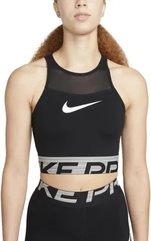 Nike Women's Pro Dri-Fit Cropped Training Tank Top (as1, Alpha, s, Regular, Regular, Black)