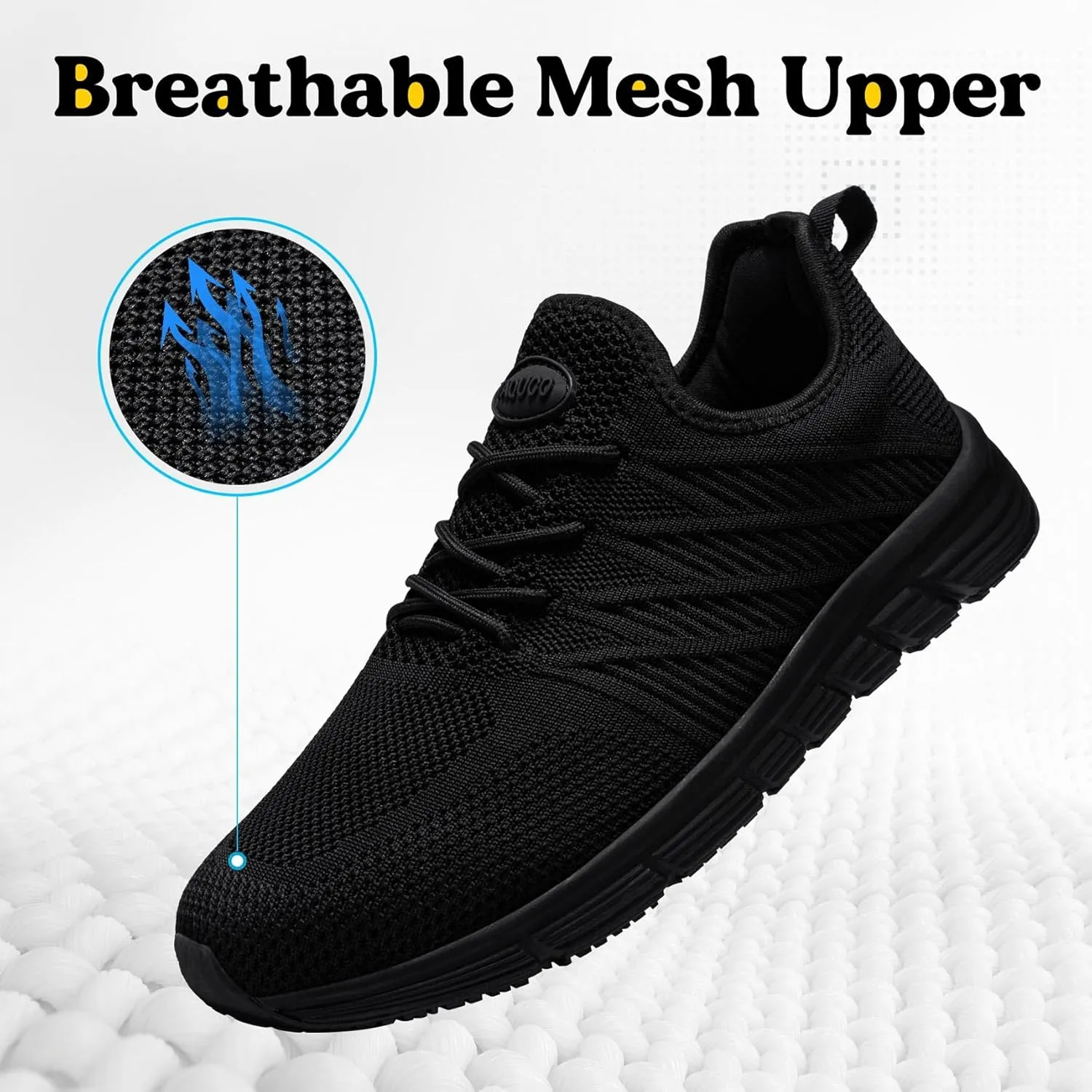 Non Slip Work Shoes for Women Slip On Sneakers Water Resistant Shoe Slip Resistant Food Service Zapatos Antideslizantes para Mujer, Black US 5-11