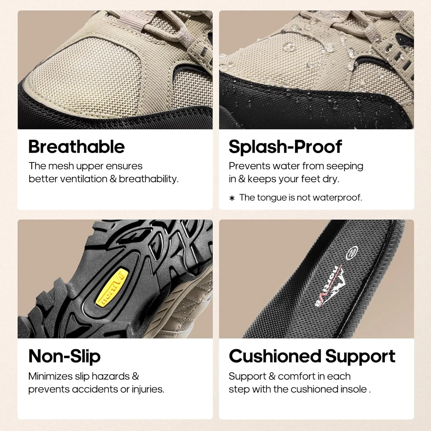 NORTIV 8 Men's Slip on Hiking Shoes Lightweight Trekking Camping Walking Outdoor Shoes