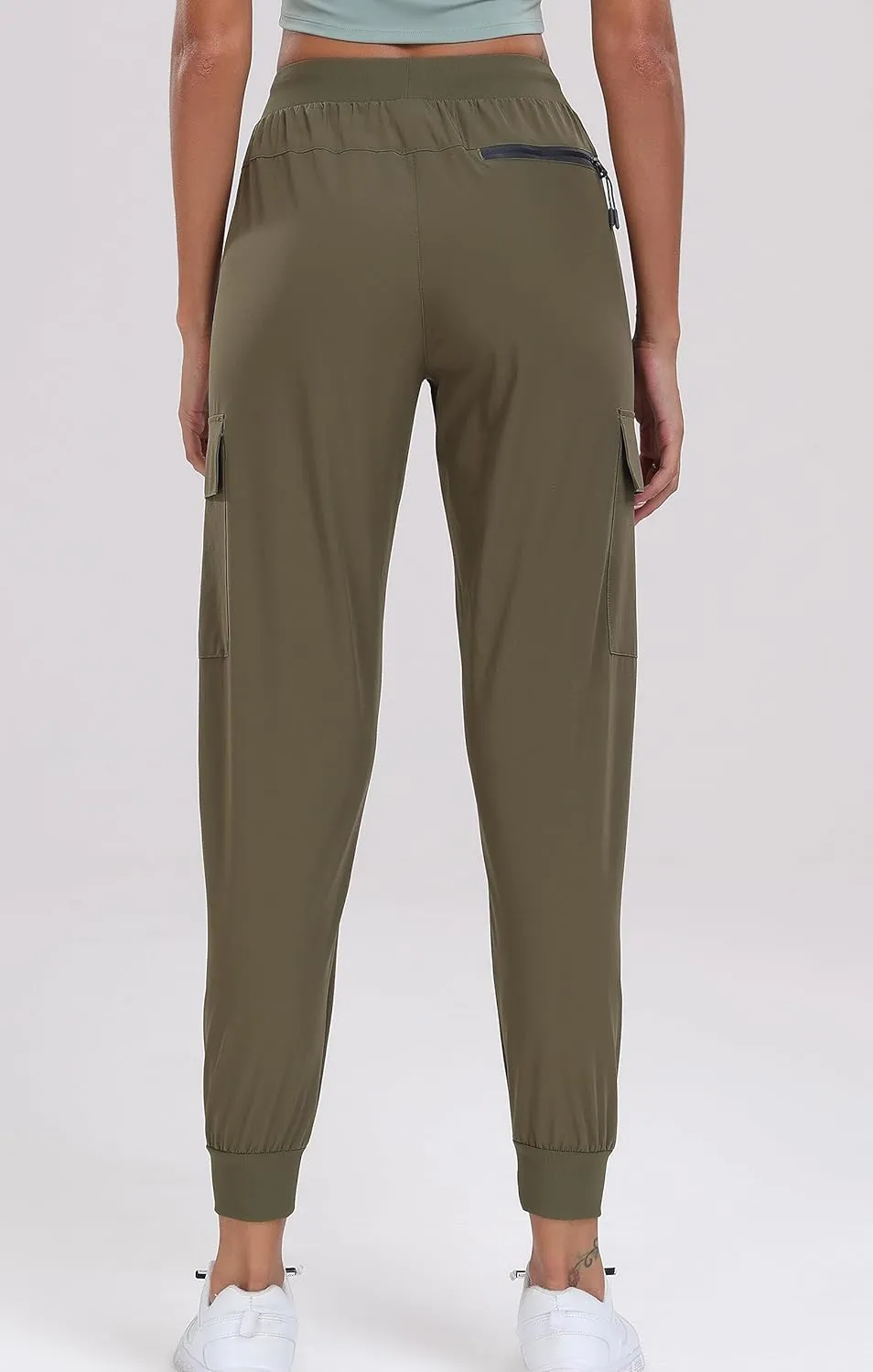 Oalka Women's Cargo Hiking Pants Lightweight Travel Pockets Joggers Quick Dry