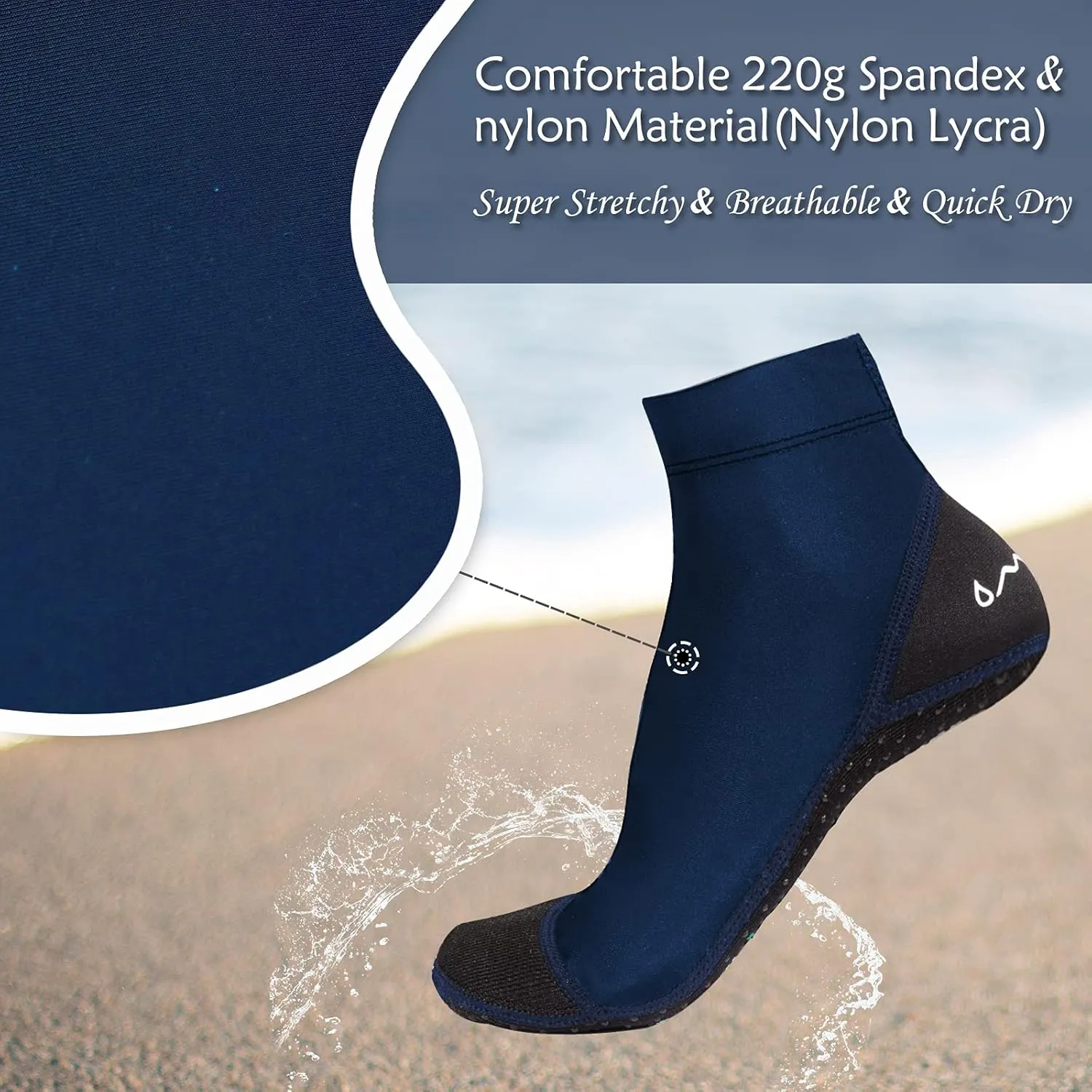 OMGear Water Socks Sand Proof Booties Quick Dry Swim Dive Socks for Sand Soccer Beach Volleyball