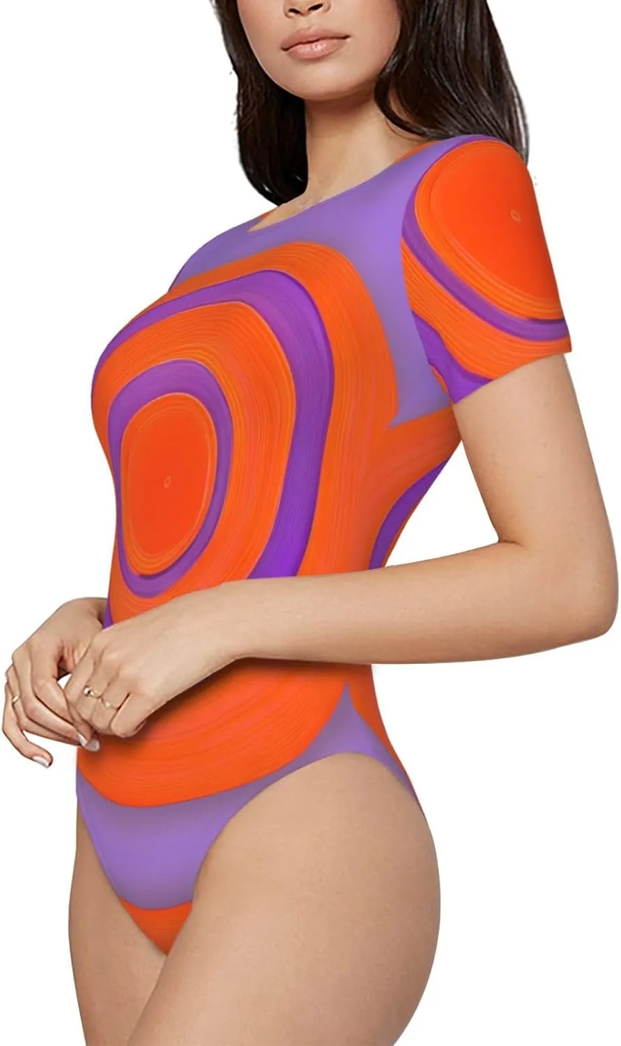 Orange circle centre Summer women's jumpsuits - sizes S-XXL, suitable for yoga/leisure/daily,