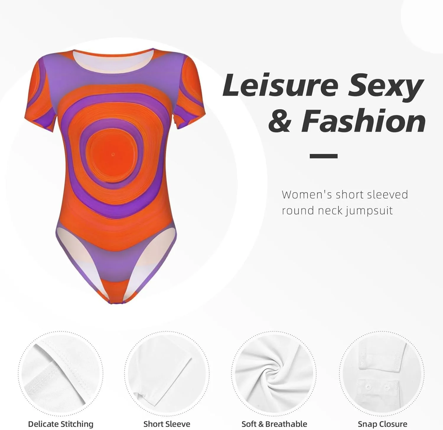 Orange circle centre Summer women's jumpsuits - sizes S-XXL, suitable for yoga/leisure/daily,