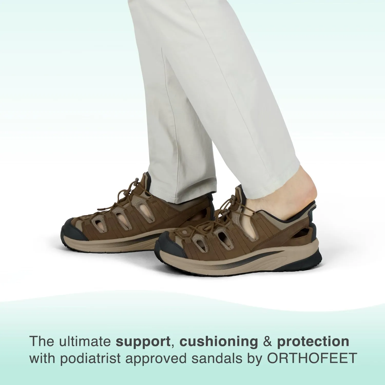 Orthofeet Men's Orthopedic Saturn Hands-Free Slip-On Sandals