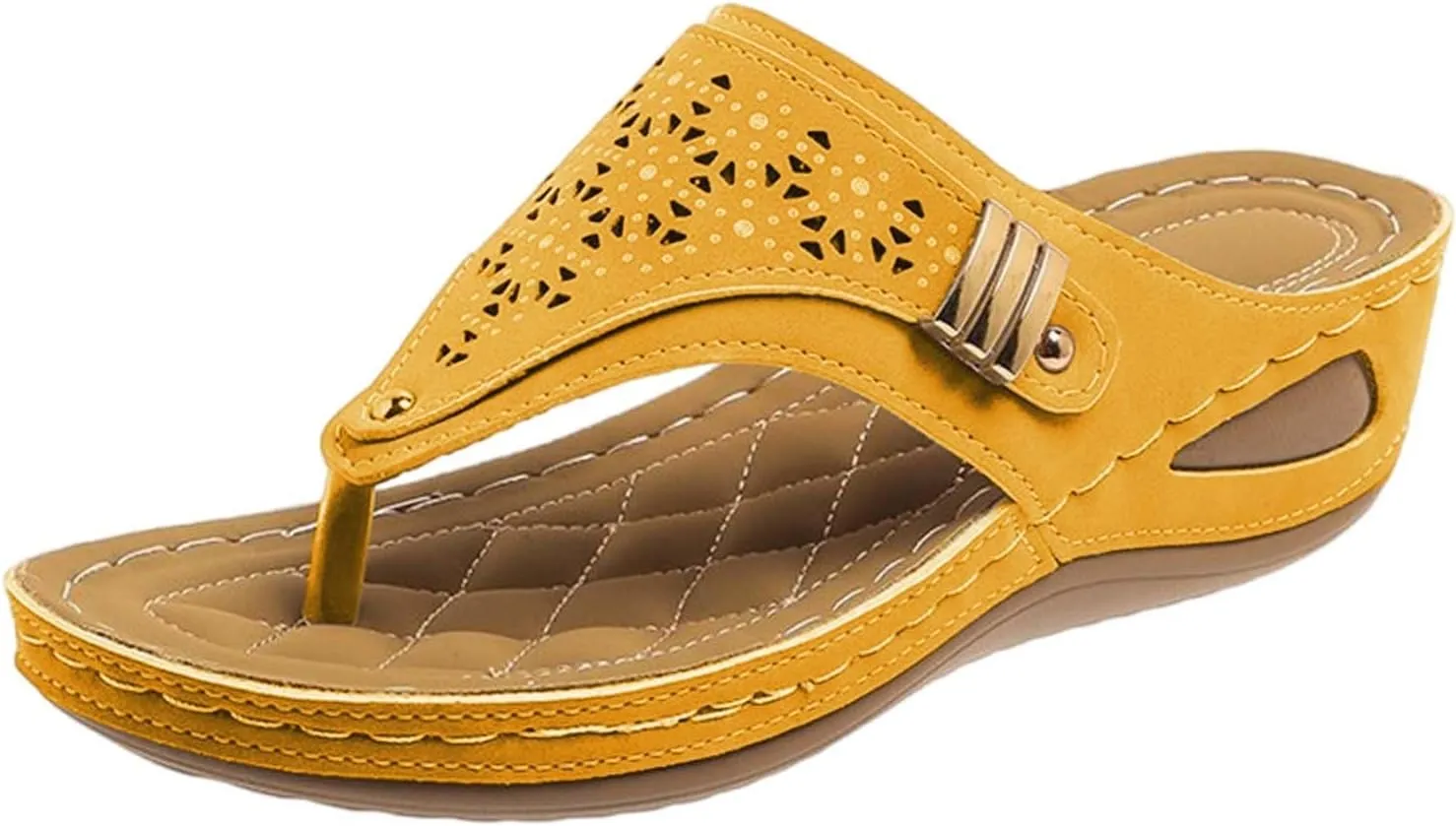 Orthopedic Sandals for Women and Men-Summer 2025 Open-Toe Slippers, PU Lightweight Anti-Slip Sandal with Arch Support Wedge Flip Flops Indoor And Outdoor