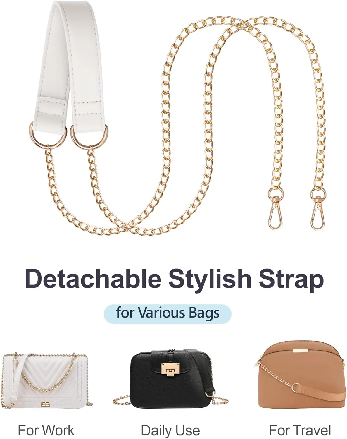 PACKISM Clear Bag for Stadium Events - Cute Clear Purse for Women Crossbody & Adjustable Chain for Sports Games Concerts