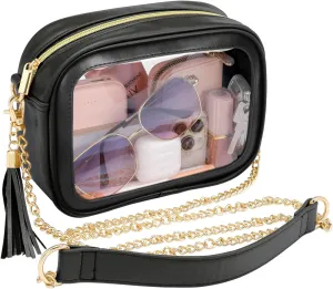 PACKISM Clear Bag for Stadium Events - Cute Clear Purse for Women Crossbody & Adjustable Chain for Sports Games Concerts
