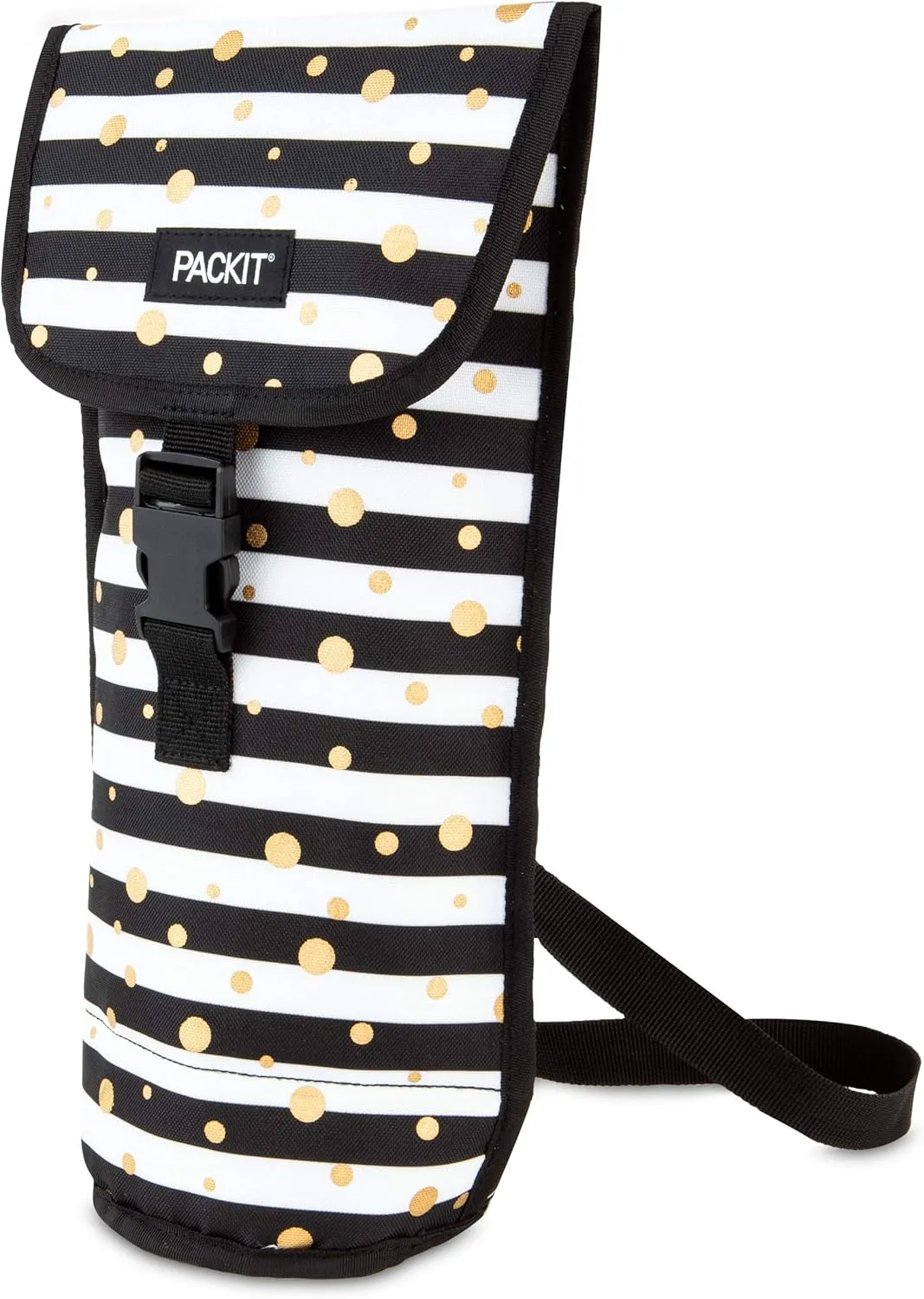 PackIt Freezable Wine Bag, Celebration Dot, Built with EcoFreeze Technology, Foldable, Reusable, Shoulder Strap with Buckle Closure, Perfect for Adults and Drinks On-the-Go