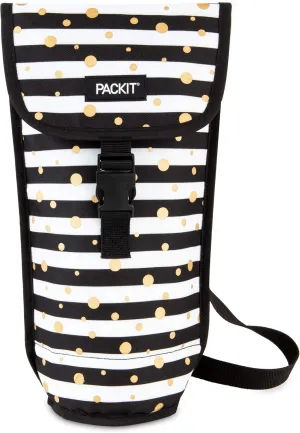 PackIt Freezable Wine Bag, Celebration Dot, Built with EcoFreeze Technology, Foldable, Reusable, Shoulder Strap with Buckle Closure, Perfect for Adults and Drinks On-the-Go