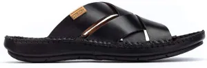 PIKOLINOS Flat Sandals Leather Tarifa for Man Black