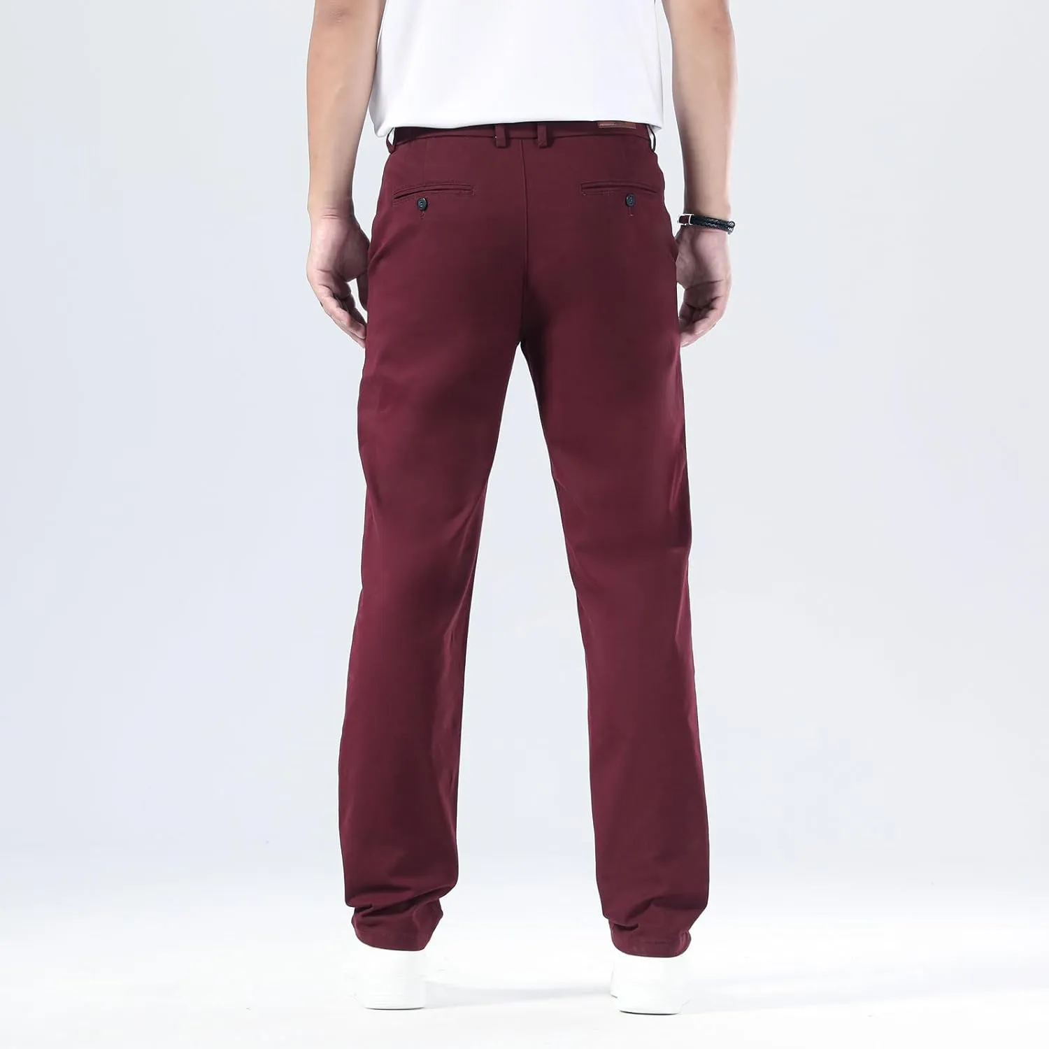 Plaid&Plain Men’s Slim Fit Khaki Pants Men’s Tapered Chino Pants