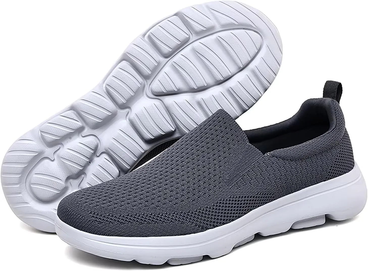 poemlady Men's Casual Slip on Walking Loafer Shoes -Mesh Tennis Work Sneakers