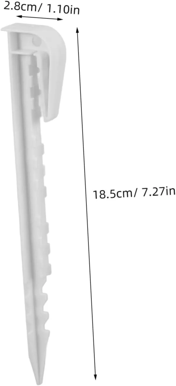 POPETPOP Outdoor Camping Tent Stakes 20 Plastic Ground Stakes Hook for Canopy Tent Hiking Tarp Garden Decorations