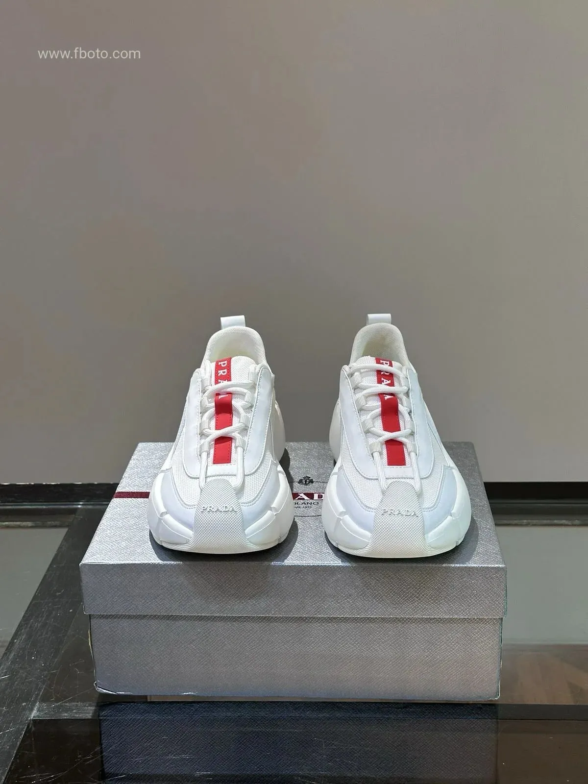 PRADA || 3D Cloudbust Thunder Technical White Sneakers
