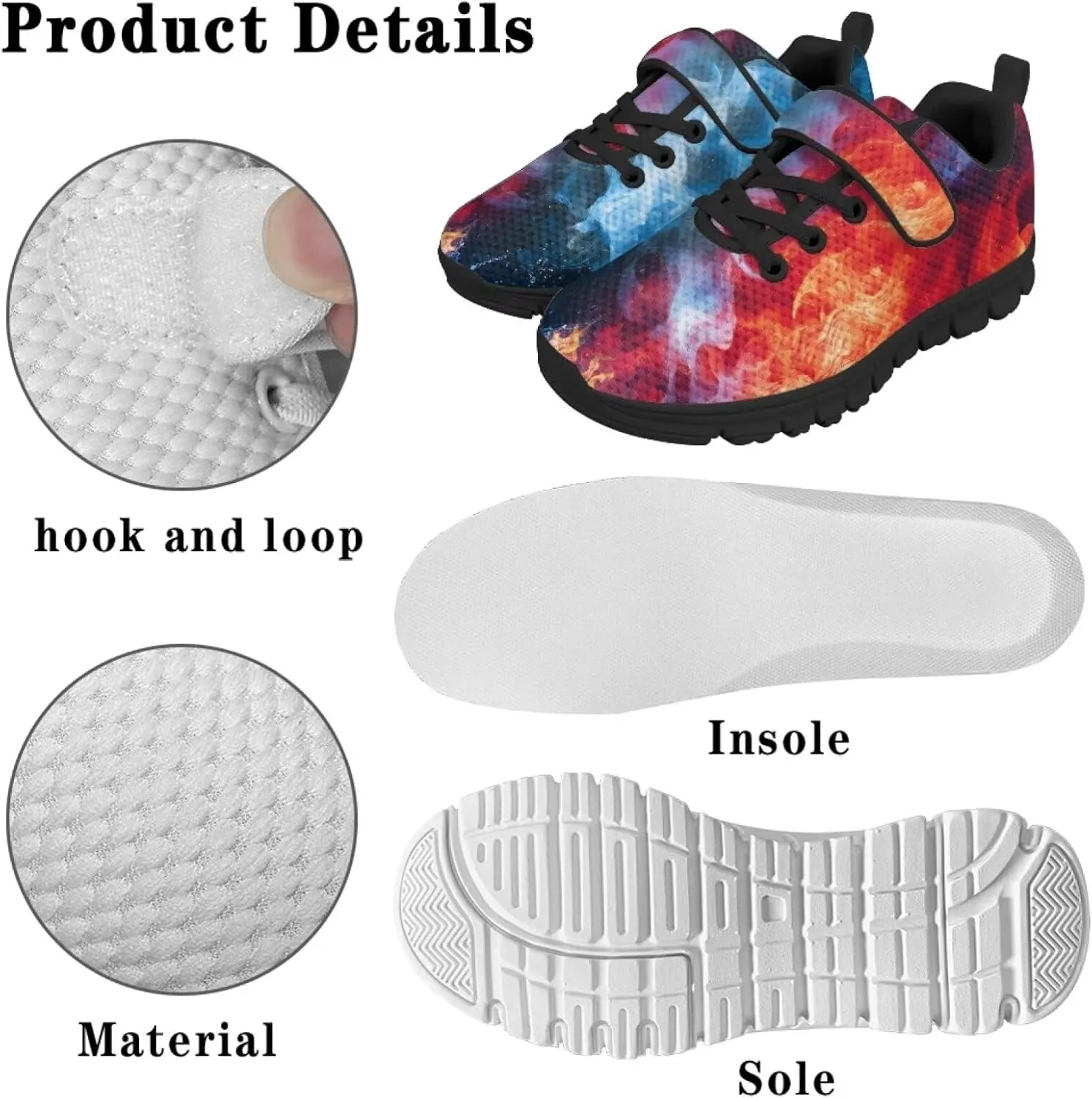 Print Shoes for Kids Boys Cute Shoes for Running Walking Slip On Shoes