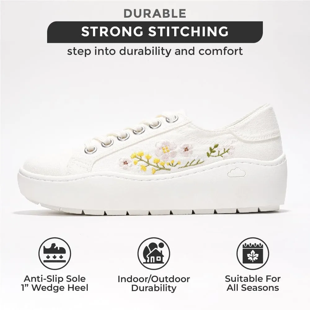 Project Cloud Platform Sneakers for Women - Comfortable Time Off Womens Sneakers - Stylish Lace Up Womens Shoes - Non-Slip Tennis Shoes Women Footwear (Bossy)