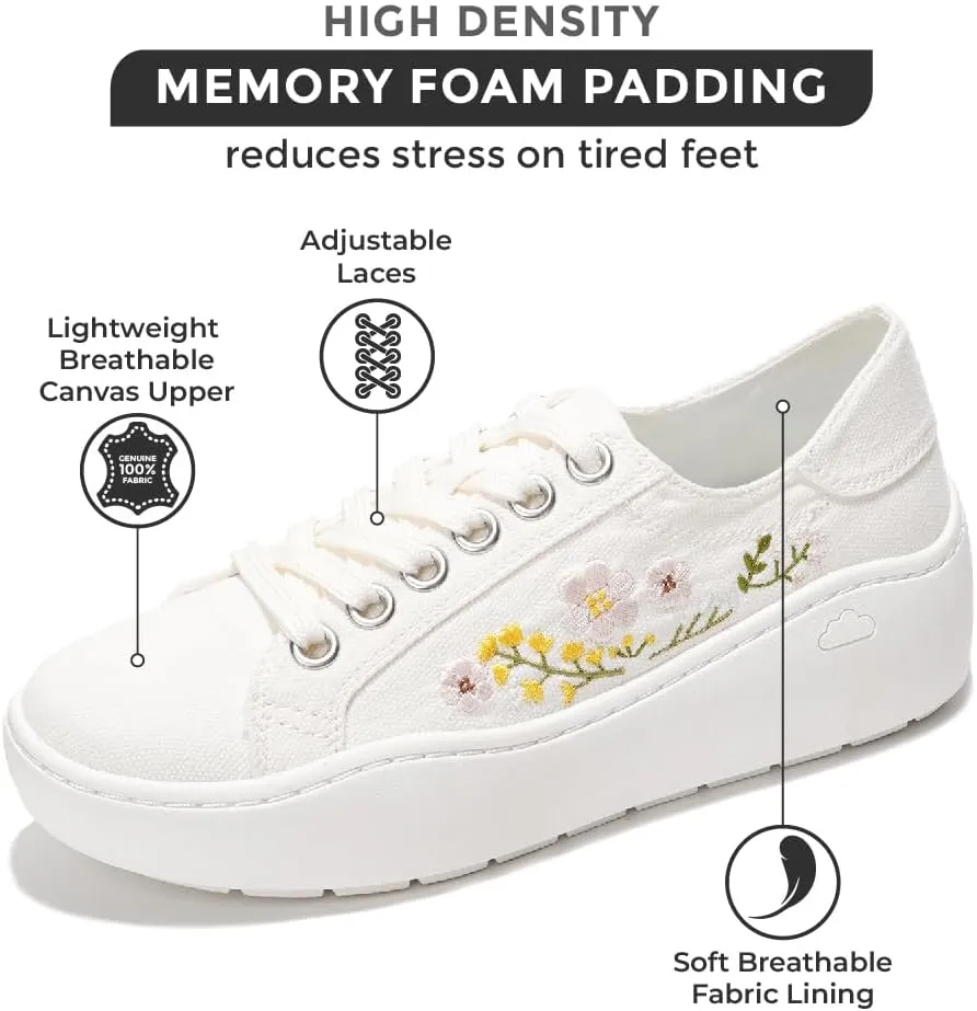 Project Cloud Platform Sneakers for Women - Comfortable Time Off Womens Sneakers - Stylish Lace Up Womens Shoes - Non-Slip Tennis Shoes Women Footwear (Bossy)