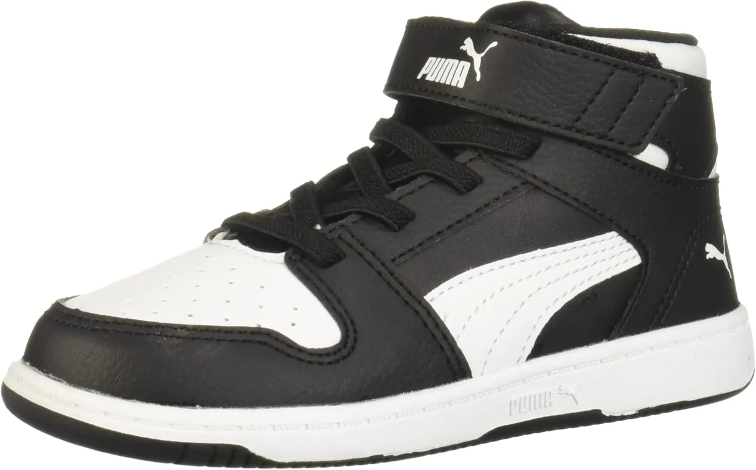 PUMA Kids' Rebound Layup Mid Hook and Loop Sneaker