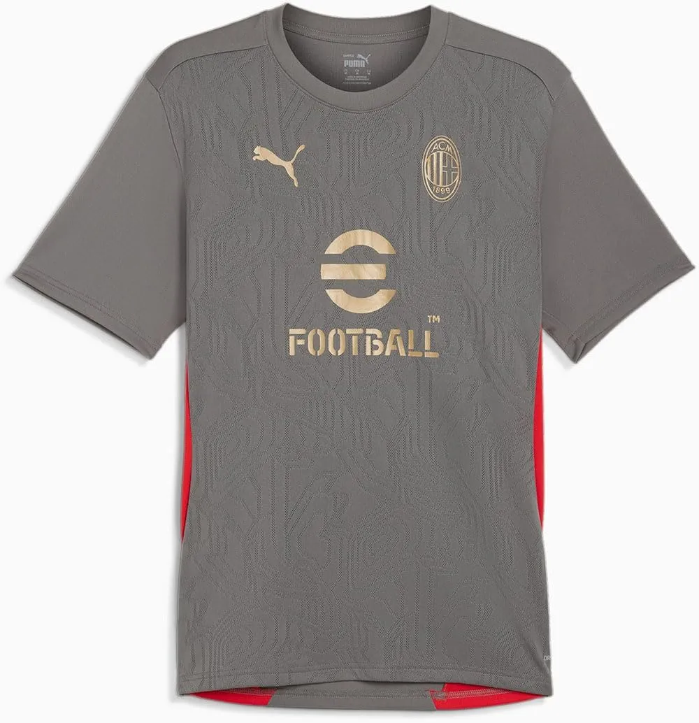PUMA - Mens ACM Training Jersey, Color Flat Medium Gray/for All Time Red, Size: Small